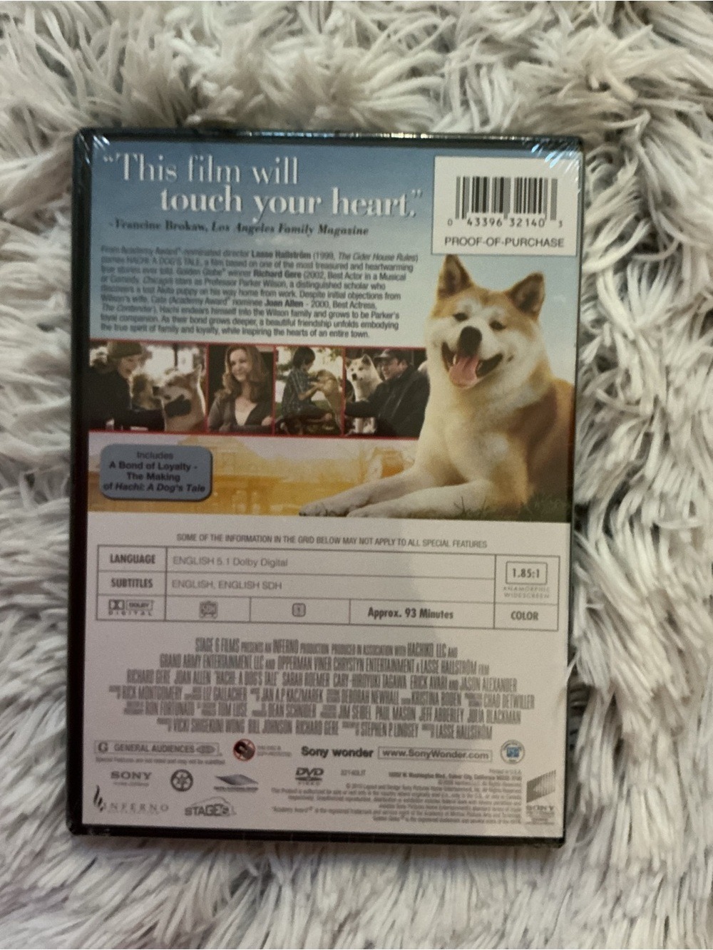Hachi: A Dog’s Tale DVD Richard Gere Joan Allen Family Drama True Story - Picture 3 of 9